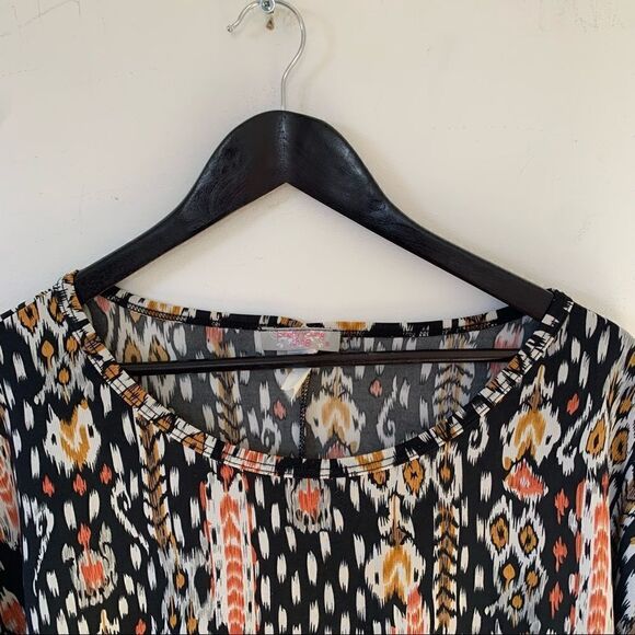 Pretty Young‎ Thing Black Pattern Ikat Dolman Sleeve Blouse - Picture 6 of 6